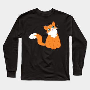 Orange and white fluffy cat Long Sleeve T-Shirt